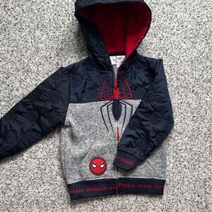 ❤️💙🩶Spider-Man Kids Zip up Jacket - Navy Red Gray❤️💙🩶
